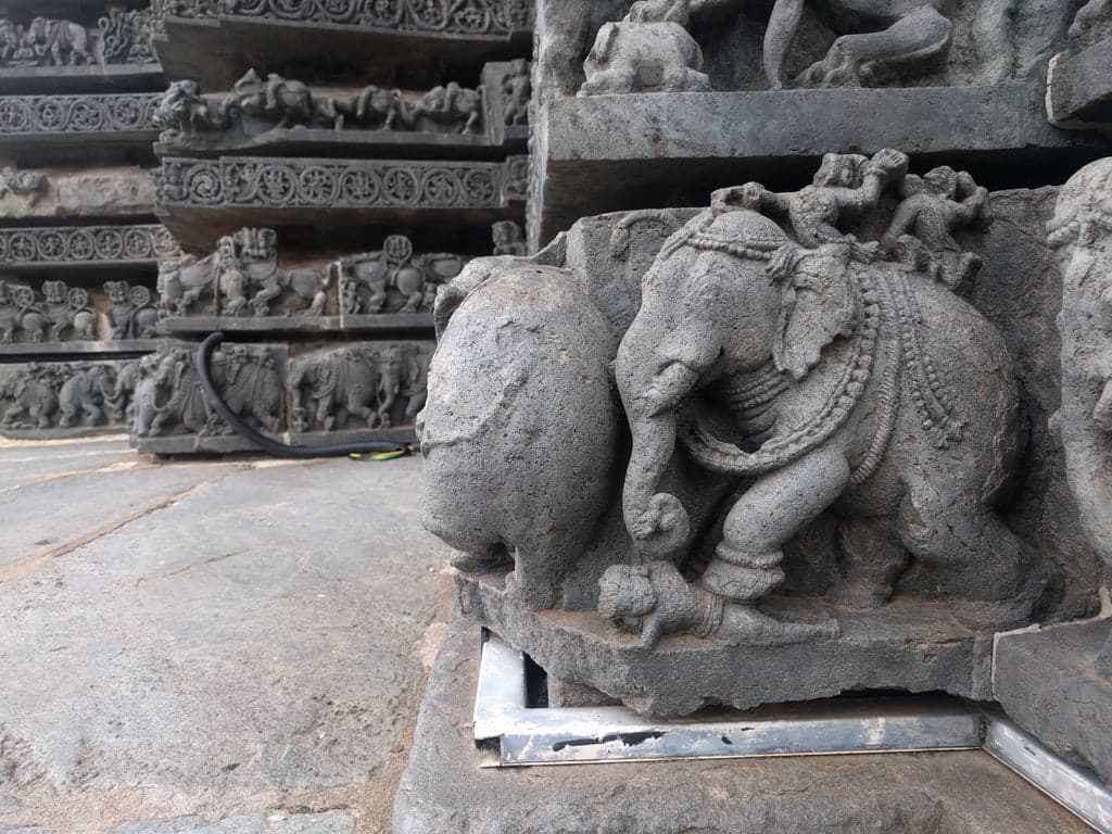 Hoysaleswara Temple: Unfinished Exterior, Full View